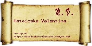 Mateicska Valentina névjegykártya